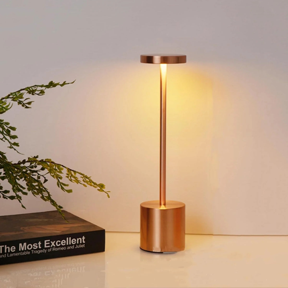 USB Rechargeable LED Night Light Desk Lamp 3 Color Touch Sensor Metal Table Lamp Random Colour