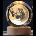 3d Galaxy Crystal Ball Night Light With Wooden Base - Decor Item Designed For Room Lighting And Daily Illumination Routine (Random Design)