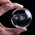 3d Galaxy Crystal Ball Night Light With Wooden Base - Decor Item Designed For Room Lighting And Daily Illumination Routine (Random Design)