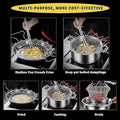 Stainless Steel Foldable Frying Basket - Collapsible Kitchen Chef Basket