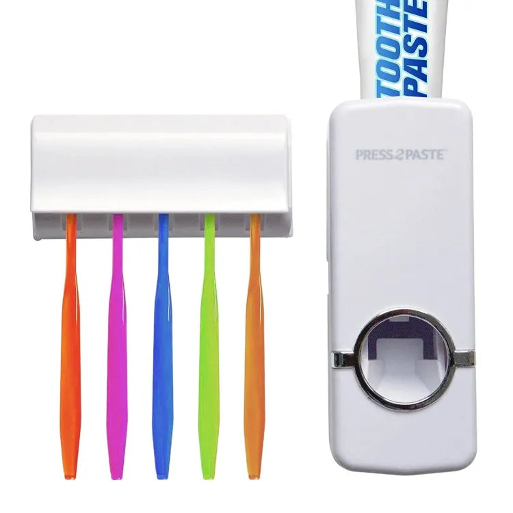 Automatic Toothpaste Dispenser & Toothbrush Holder Set