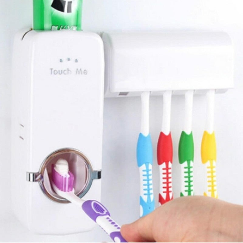 Automatic Toothpaste Dispenser & Toothbrush Holder Set