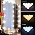 10 Bulb Vanity Mirror LED Light Kit - 3 Modes, USB Operated