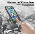 Waterproof Bike Phone Mount - 360° Rotatable Motorcycle & Bicycle Mobile Holder - Adjustable Touch Screen Handlebar Phone Support for All BikesWaterproof Bike Phone Mount - 360° Rotatable Motorcycle & Bicycle Mobile Holder