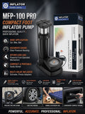 MFP-100 PRO Compact Foot Inflator Pump With Pressure Gauge And Multi-Valve Adapters For Cars, Bikes, Balls And Inflatables (Random Color)