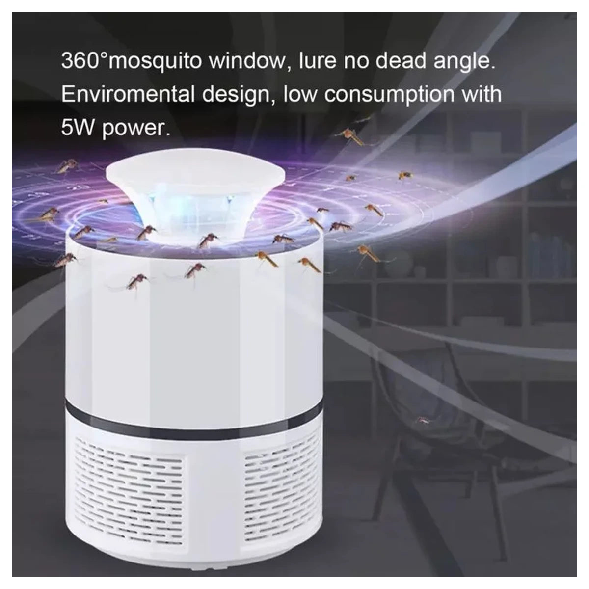 USB Mosquito Trap Lamp | UV LED Insect Killer with Suction Fan | Chemical-Free Fly & Bug Repellent