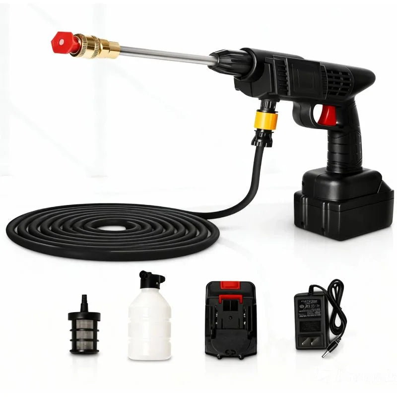 Automatic Cordless Car Wash Spray Gun | 48V High Pressure Lithium Battery | Wireless Foam Jet Washer With Box (Double Battery)