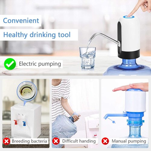 Automatic Water Pump Dispenser Rechargeable Portable USB Pump For Standard Water Bottles With Quick Water Flow For Home Office And Outdoor Use