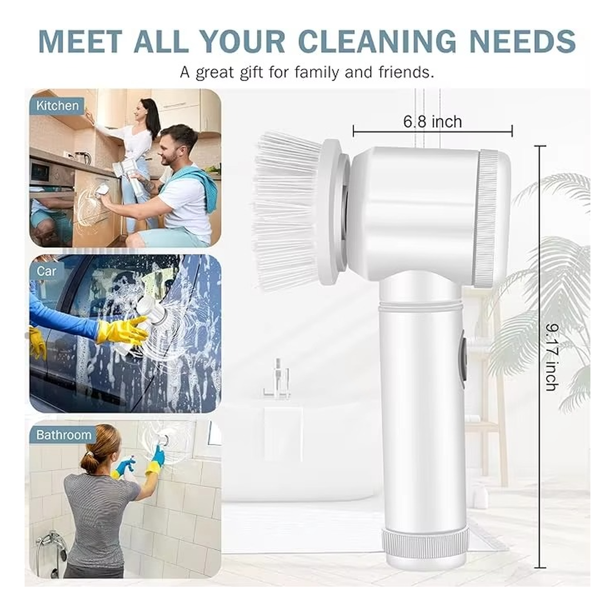 Magic Brush Wireless Battery Cleaning Brush Bathtub Tile Professional Cleaning Brush Rechargeable